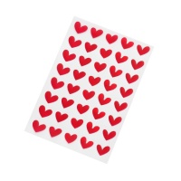 Stickers coeur rouge irrégulier 1,5 cm - 40 pièces