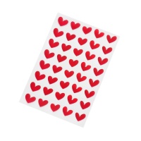 Autocollants en forme de coeur rouge irrégulier 1,5 cm - 40 pièces