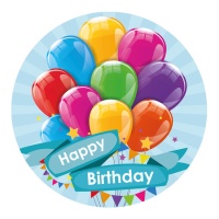 Gaufrette comestible Happy Birthday 15,5 cm - Dekora