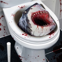 Killer Shark Toilet Decorations 30 x 40 cm