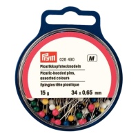 Epingles à tête en plastique couleurs 34 x 0,65 mm - Prym - 15 gr