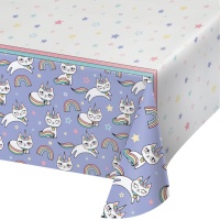 Nappe en papier chat licorne 1,37 x 2,59 m