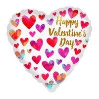 Happy Valentine Day 43cm Ballon coeur blanc - Anagram