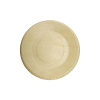 Assiettes rondes en bois de 21 cm - 4 pièces