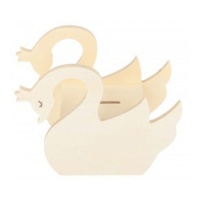 Tirelire en bois en forme de cygne 15 x 6 x 14,5 cm