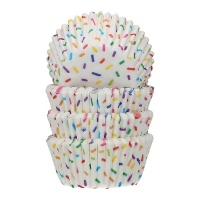 Caissettes pour cupcakes 3,4 cm motif sprinkles - Funcakes - 100 unités