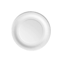 Assiettes rondes en carton biodégradable blanc de 22 cm avec bordure - 10 pcs.