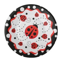 Assiettes coccinelles 23 cm - 8 pcs.