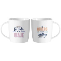 Mug de 350 ml La vie est un voyage et je veux l'emmener avec moi - 2 unités