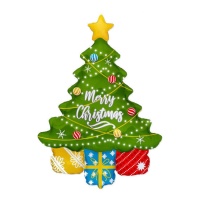 Ballon arbre de Noël avec cadeaux 109 cm - Conver Party