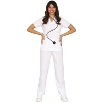 Costume d'infirmière blanche classique pour femme