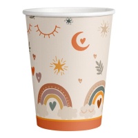 Verres Boho arc-en-ciel 250 ml - 8 pcs.