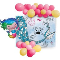 Kit de ballons et d'affiches Mermaid - 31 pièces