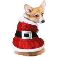 Costume de Père Noël pour chien avec paillettes