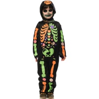Costume de squelette avec bonbons colorés pour enfants
