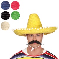 Chapeau mexicain avec pompons de 50 cm