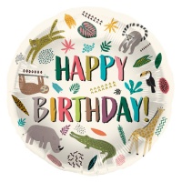 Happy Birthday Zoo Party Balloon Animals 45 cm