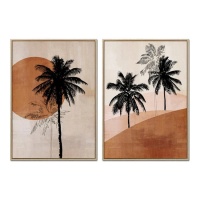 Tableau palmiers en terre cuite 50 x 70 cm - DCasa - 1 unité