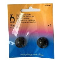 Boutons-pression noirs de 1,8 cm - Poney - 2 paires