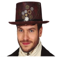 Chapeau steampunk assimilant la peau