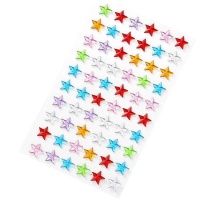 Sticker cristaux étoiles multicolores 1.2 cm - 60 pièces