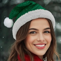 Bonnet de Père Noël deluxe vert