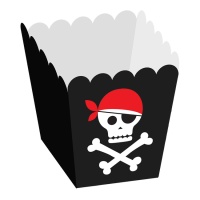 Boîte de pirate avec barbe rouge basse - 12 pcs.