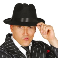 Chapeau de gangster noir - 54 cm