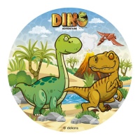 Gaufrette comestible dinosaure 15,5 cm