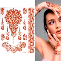 Tatouages temporaires imitation henné pour la main - lot de 6