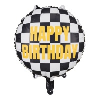 Ballon Happy Birthday Racing 45 cm
