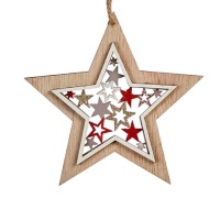 Pendentif étoile de Noël en bois de 13 cm