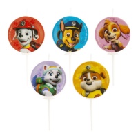 Bougies d'anniversaire Paw Patrol 3cm - 5 pièces