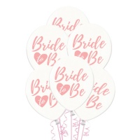 Ballons latex transparents rose Bride to Be 30 cm - PartyDeco - 50 pcs.