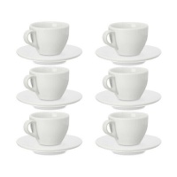 Tasse à café de 180 ml avec soucoupe en porcelaine - 6 services