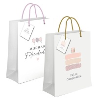 Sac cadeau d'anniversaire assorti 14 x 11,5 x 6,7 cm - 1 pc.