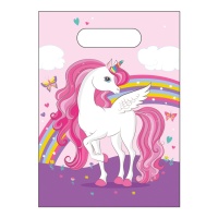 Sacs licorne rose - 6 pcs.