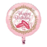 Ballon Happy Birthday Ballerina 45 cm - Conver Party
