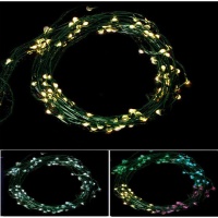 guirlande lumineuse de 5 m en fil vert - 50 leds