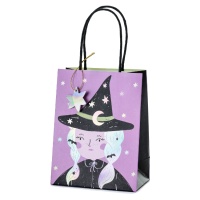 Sac cadeau sorcière d'Halloween 18 x 14 x 8 cm - 1 pc.