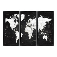 Toile carte du monde 80 x 38 cm - DCasa - 3 unités