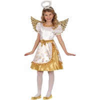 Déguisement d'ange doré et blanc pour enfants