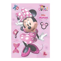 Gaufrette comestible Minnie Mouse rose 14,8 x 21 cm - Dekora