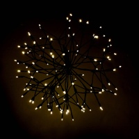 Boule suspendue avec 30 branches de lumières LED blanc chaud