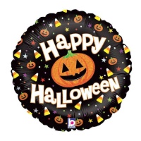 Happy Halloween Ballon Rond Citrouille 46 cm - Grabo