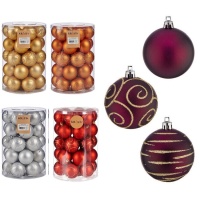 Boules de Noël pailletées 6 cm - 30 pcs.