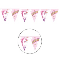 Fanion licorne rose - 2,3 m