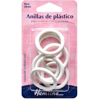 Anneaux en plastique 2.5 cm - Ourlet - 8 pcs.