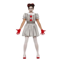 Costume de clown gris pour femme