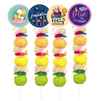 Happy Birthday Brochette de nuages assortis de 50 gr.